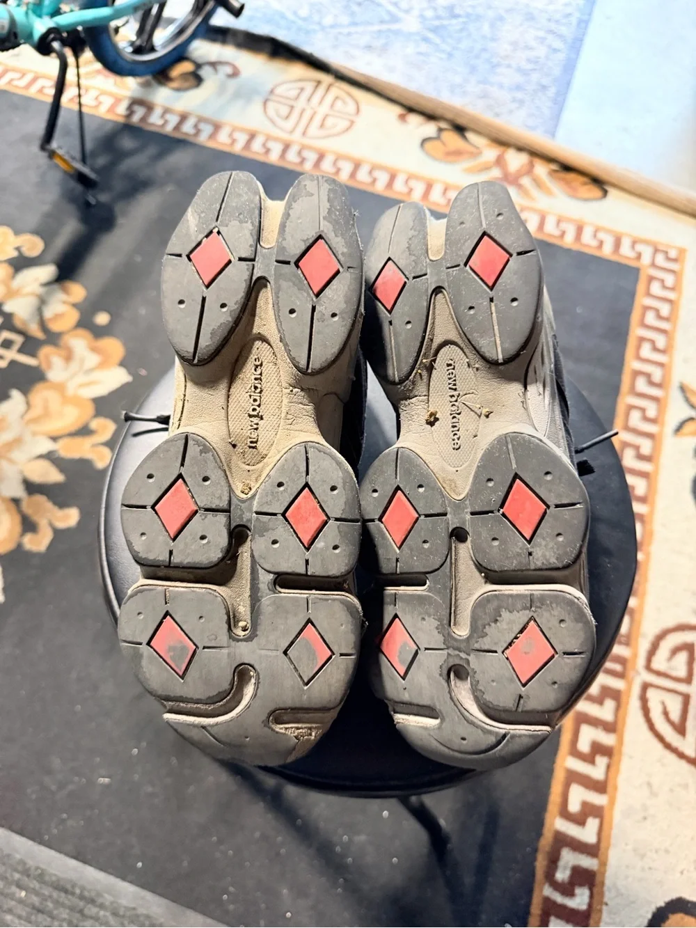 New Balance Black and Gray Men's Sneakers with Red Accent